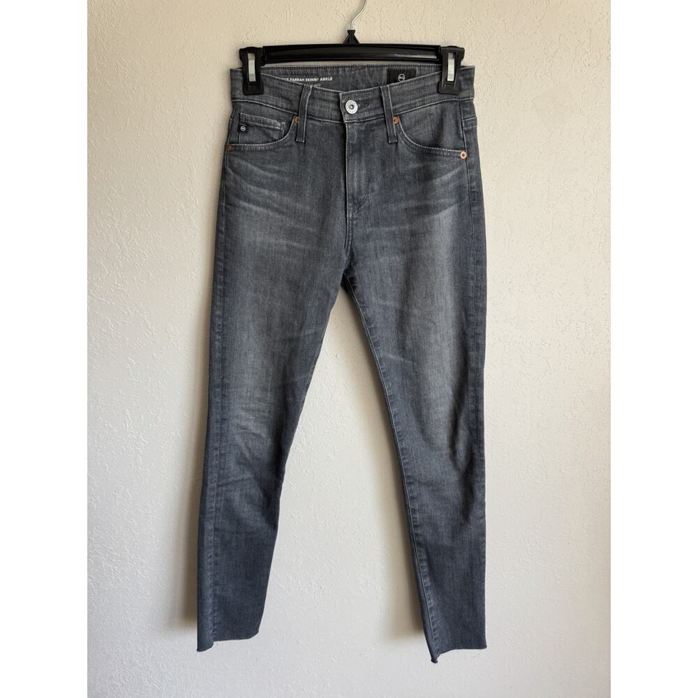 AG Adriano Goldschmied Gray Wash Denim Farrah Skinny Ankle Jeans Womens 24